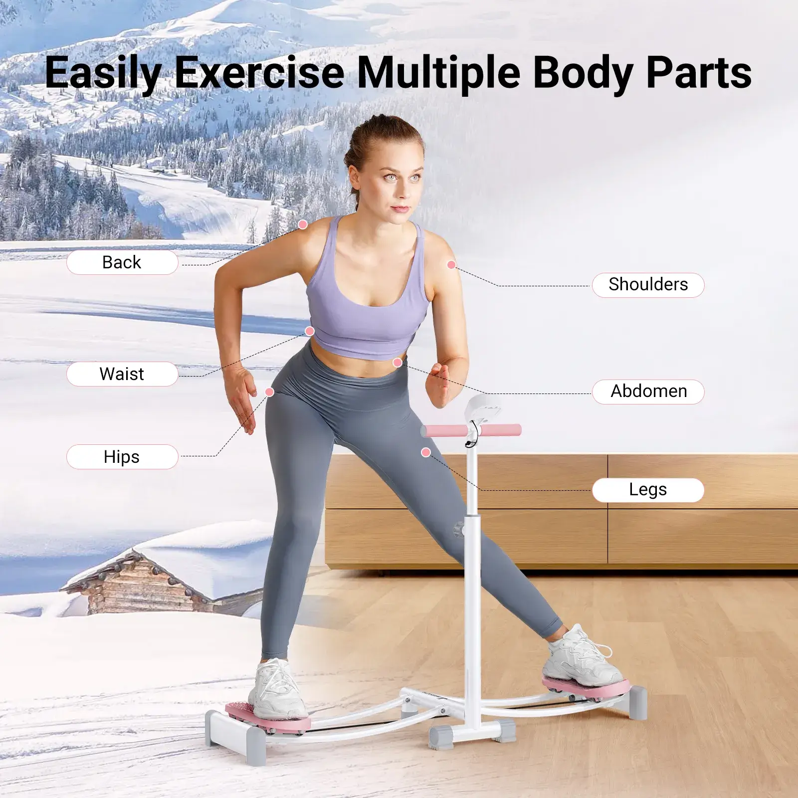 Foldable and Adjustable Height Simulated Ski Machine - Image 12