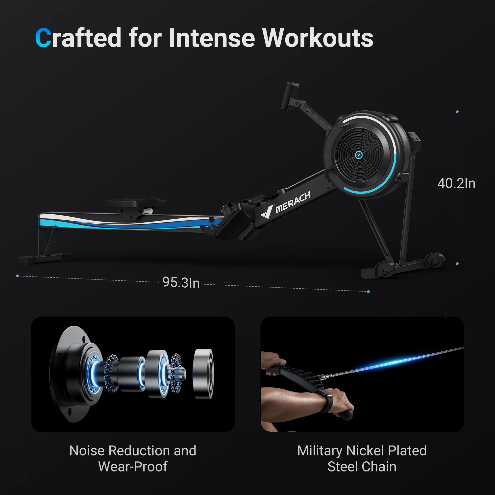 NovaRow R50 Air Resistance Rower - Image 3