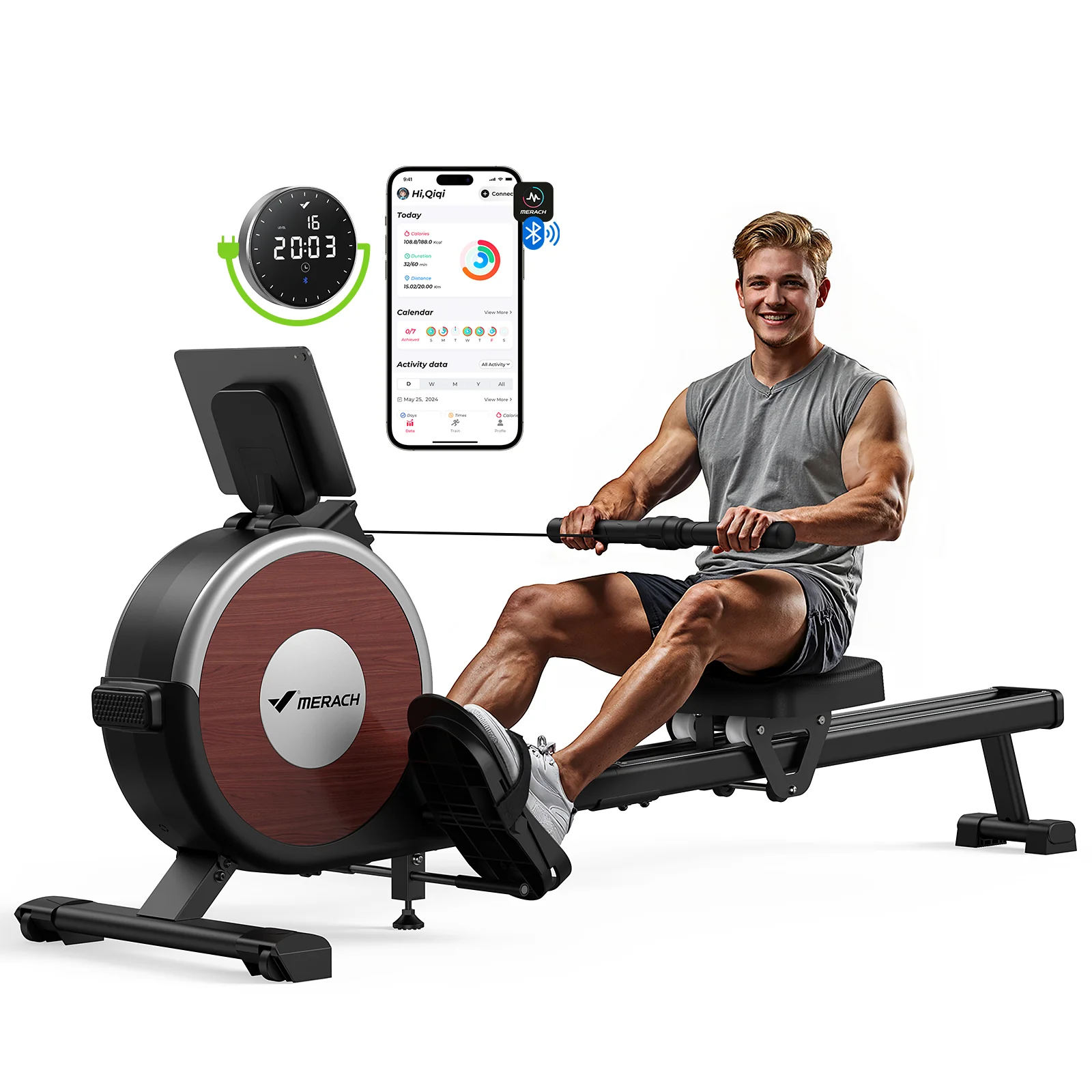 Q1S Auto Electromagnetic Smart Rower - Image 2