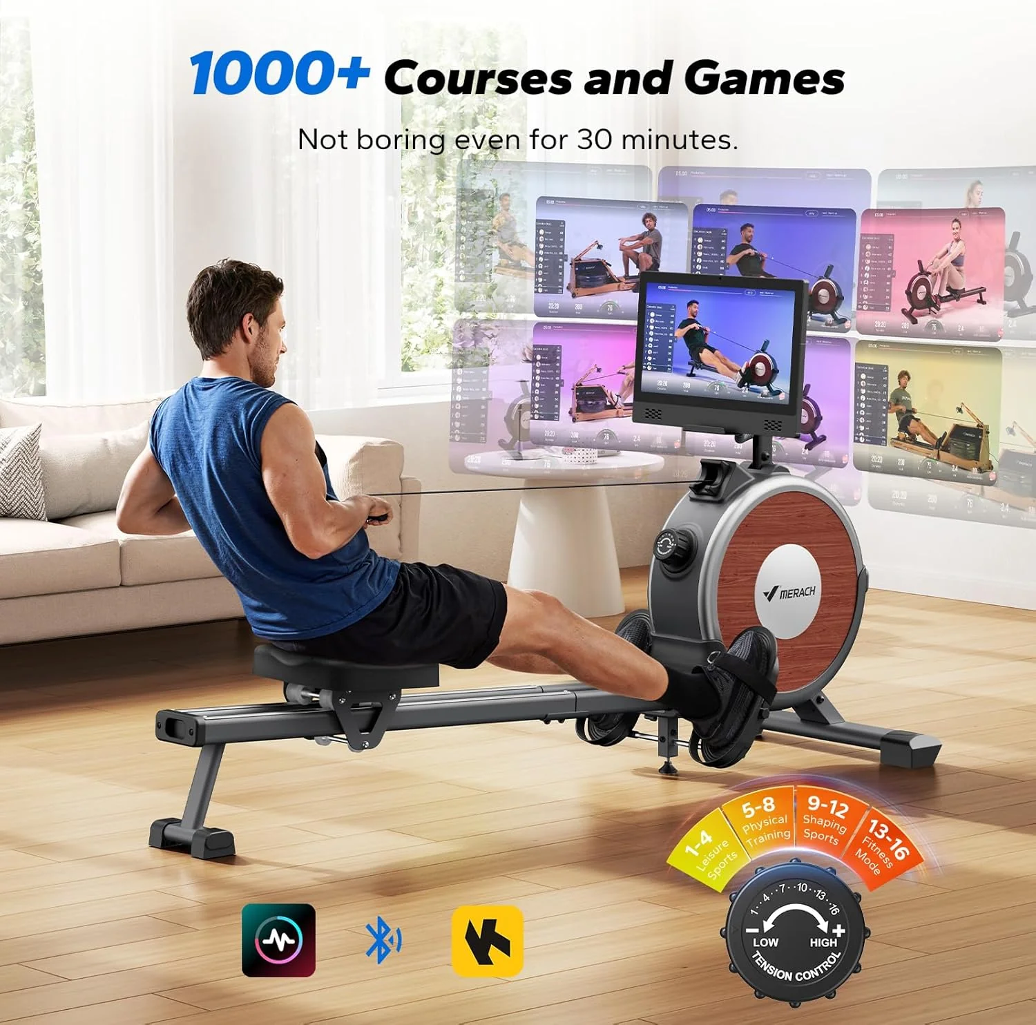Q1S Interactive Rowing Machine with 15.6" HD Display - Image 8