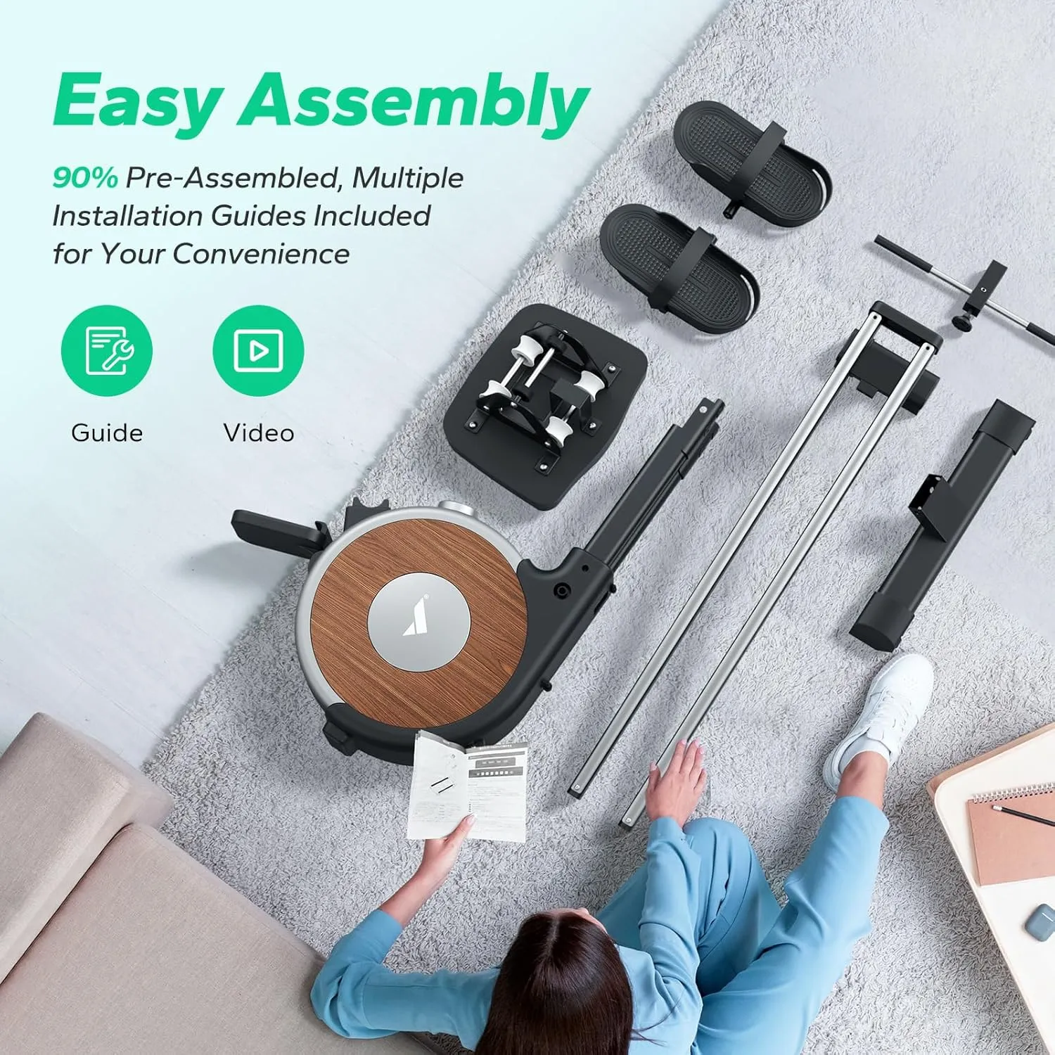 Q1S Self-Powered Auto Magnetic Rower - Image 9