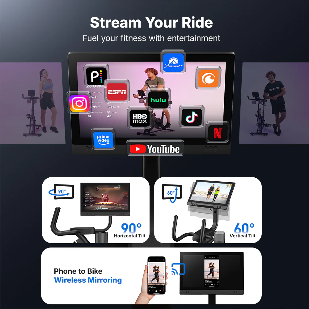 S08 Aura Recumbent Bike with 15.6'' HD Screen - Image 3