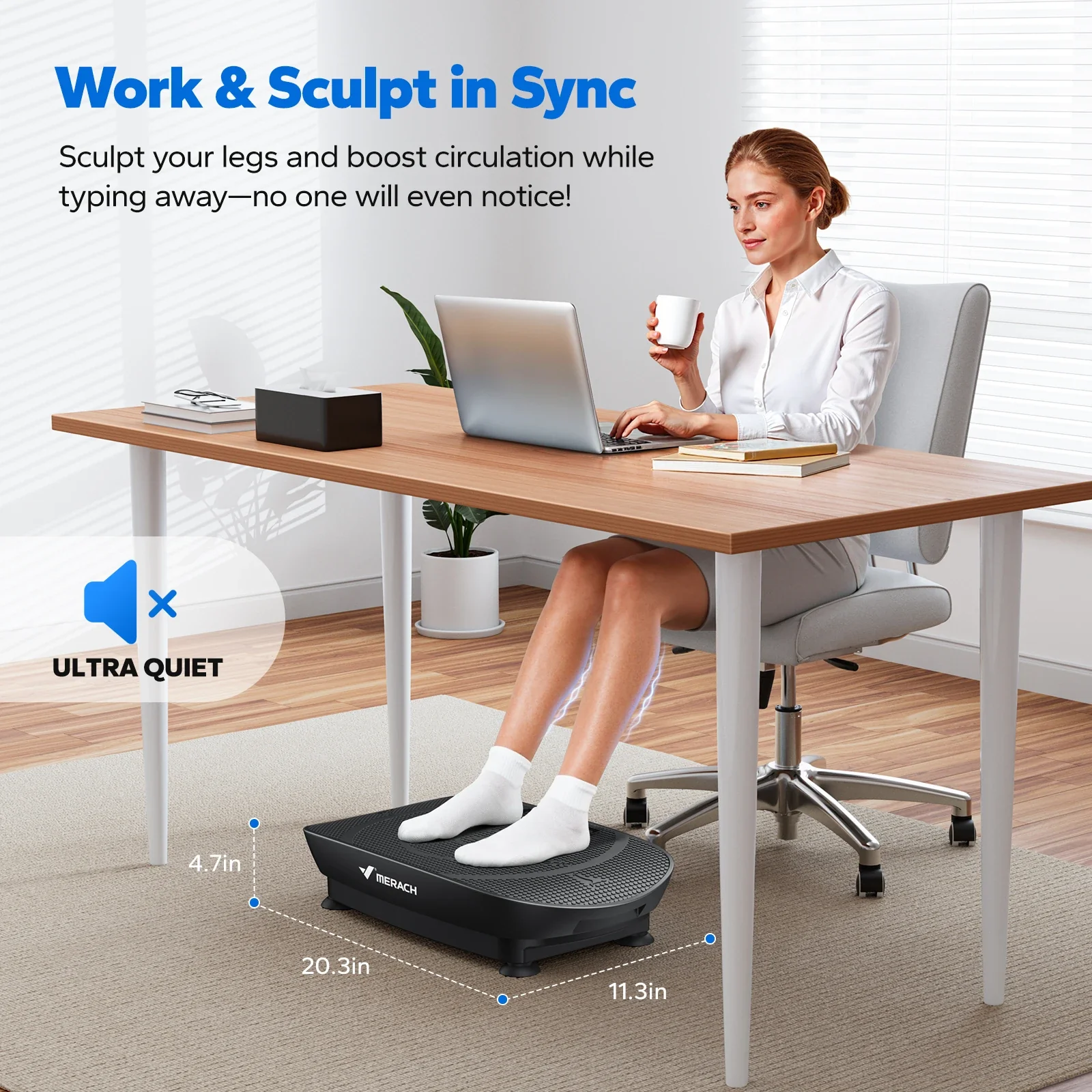 CV30 Curved Portable Slim Vibration Plate for Beginners - Image 9
